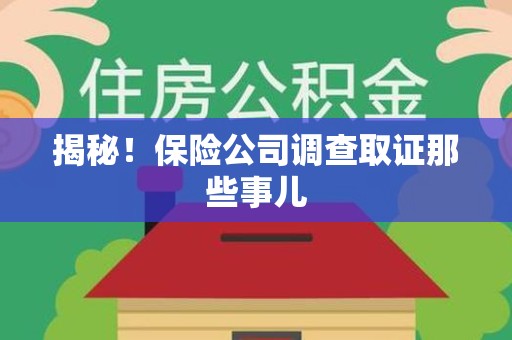 长汀揭秘！保险公司调查取证那些事儿