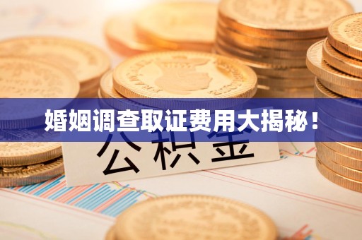 长汀婚姻调查取证费用大揭秘！