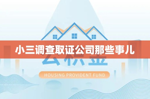 长汀小三调查取证公司那些事儿
