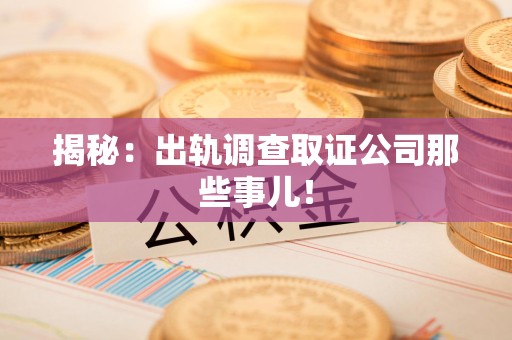 长汀揭秘：出轨调查取证公司那些事儿！