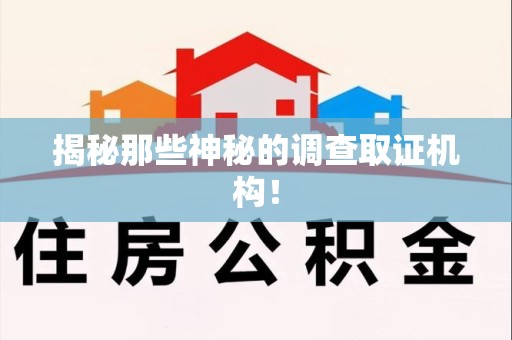 长汀揭秘那些神秘的调查取证机构！