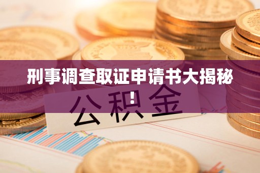 长汀刑事调查取证申请书大揭秘！