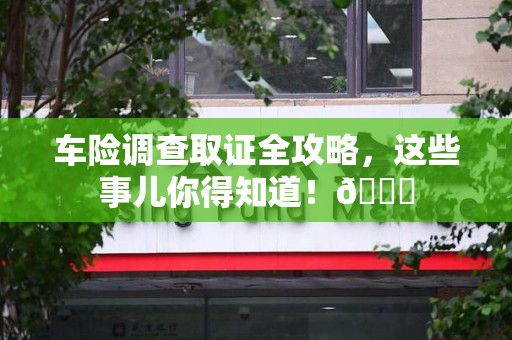 长汀车险调查取证全攻略，这些事儿你得知道！😎