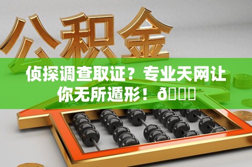 长汀侦探调查取证？专业天网让你无所遁形！😎