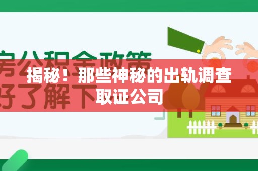 长汀揭秘！那些神秘的出轨调查取证公司