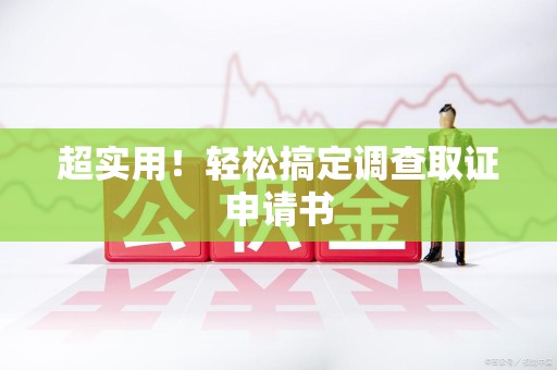 长汀超实用！轻松搞定调查取证申请书