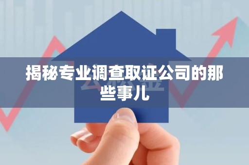 长汀揭秘专业调查取证公司的那些事儿