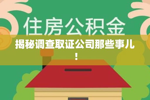 长汀揭秘调查取证公司那些事儿！