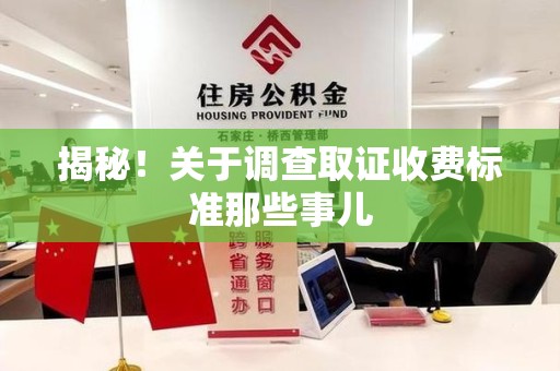 长汀揭秘！关于调查取证收费标准那些事儿