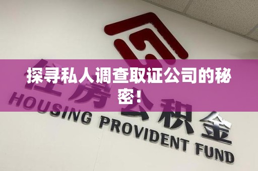 长汀探寻私人调查取证公司的秘密！