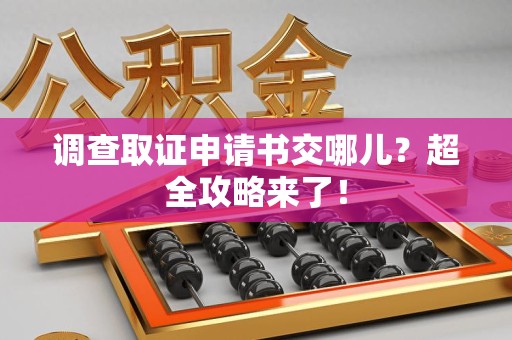 长汀调查取证申请书交哪儿？超全攻略来了！