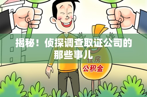 长汀揭秘！侦探调查取证公司的那些事儿