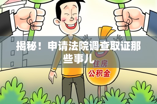 长汀揭秘！申请法院调查取证那些事儿